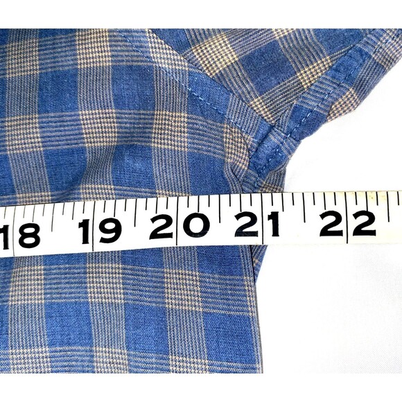 BONOBOS Shirt Mens Size M Button Down Long Sleeve Slim Fit Blue Plaid Cotton - Picture 6 of 7